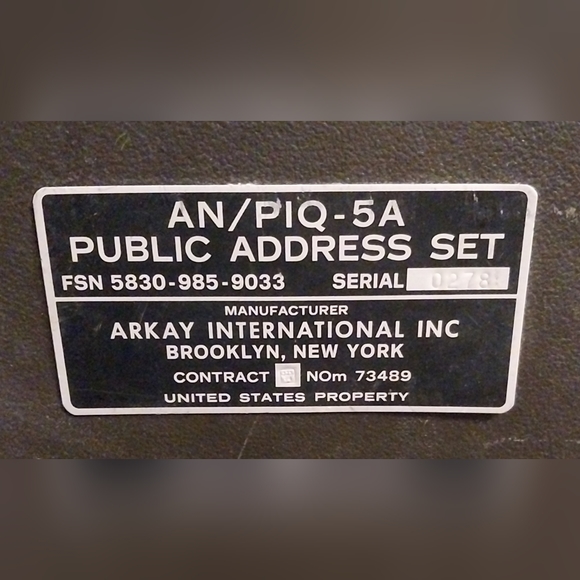 Vintage 1960s USMC U.S Navy Public Address Set AN/PIQ-5A Bullhorn w/ Mic Volume - Picture 9 of 12